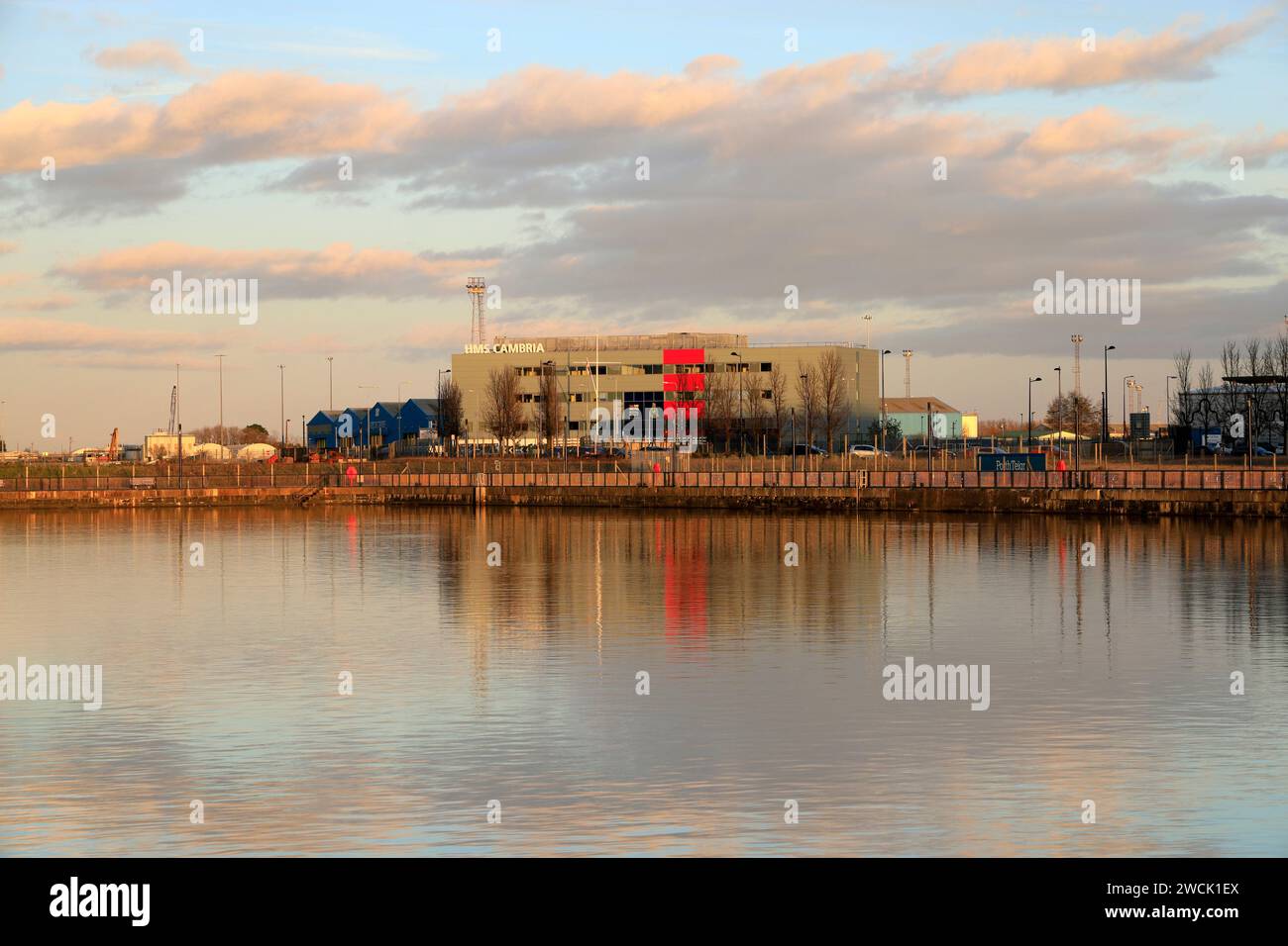 HMS Cambria, Royal Naval Reserve Einheit, Roath Basin, Cardiff. Stockfoto