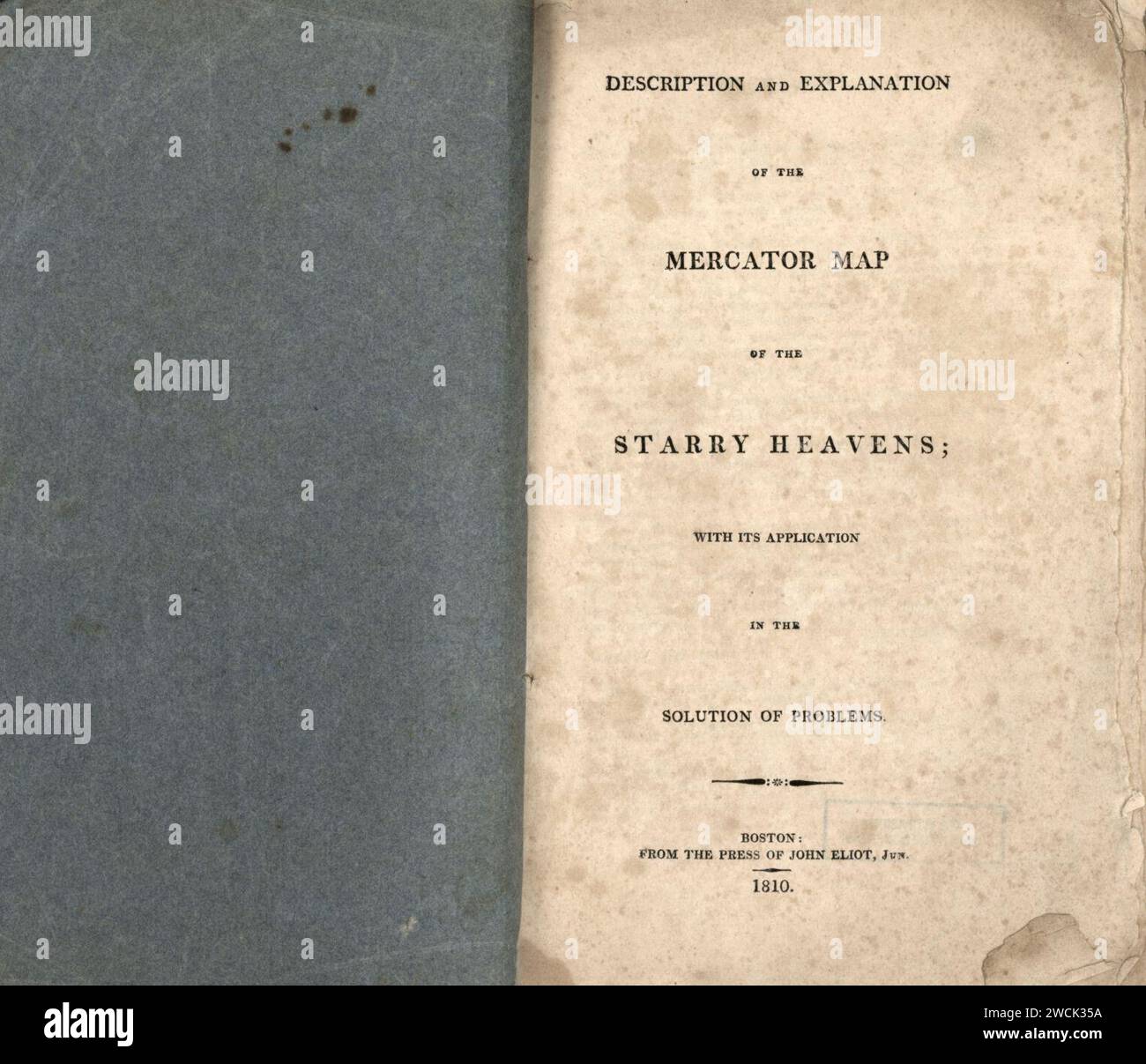 Eine Mercator-Karte des Sternenhimmels, die das gesamte Äquinoktial umfasst und durch die Polkreise beendet wird Stockfoto