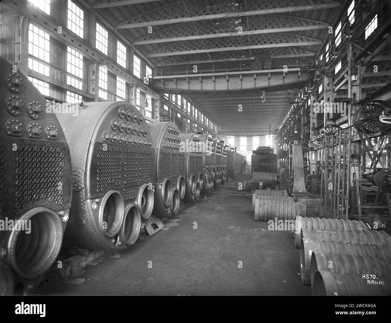 Ein Teil der Kesselwerkstatt, Abb. 12 (die Schiffsbauer-Sondernummern Olympic). Stockfoto