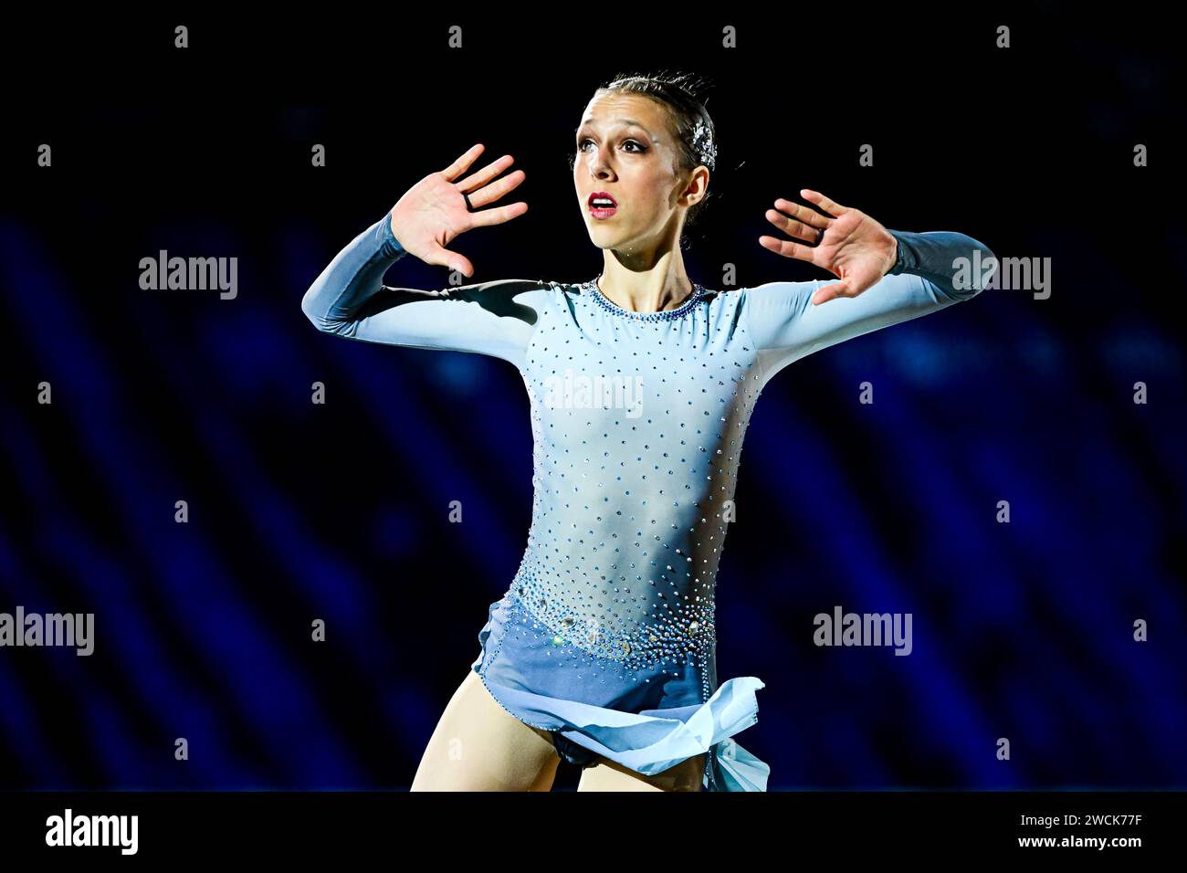 Livia KAISER (SUI), während der Ausstellungsgala bei der ISU Eiskunstlauf-Europameisterschaft 2024, in der Algiris Arena, am 14. Januar 2024 in Kaunas, Litauen. Quelle: Raniero Corbelletti/AFLO/Alamy Live News Stockfoto