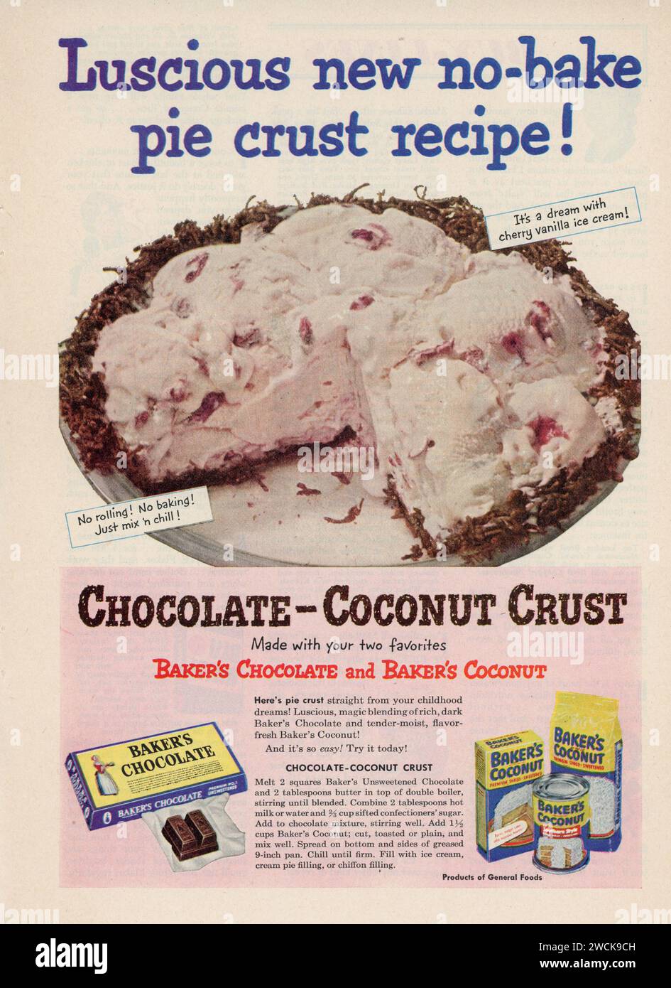 Vintage 'Good Housekeeping' Magazine, Februar 1953, Werbespot, USA Stockfoto