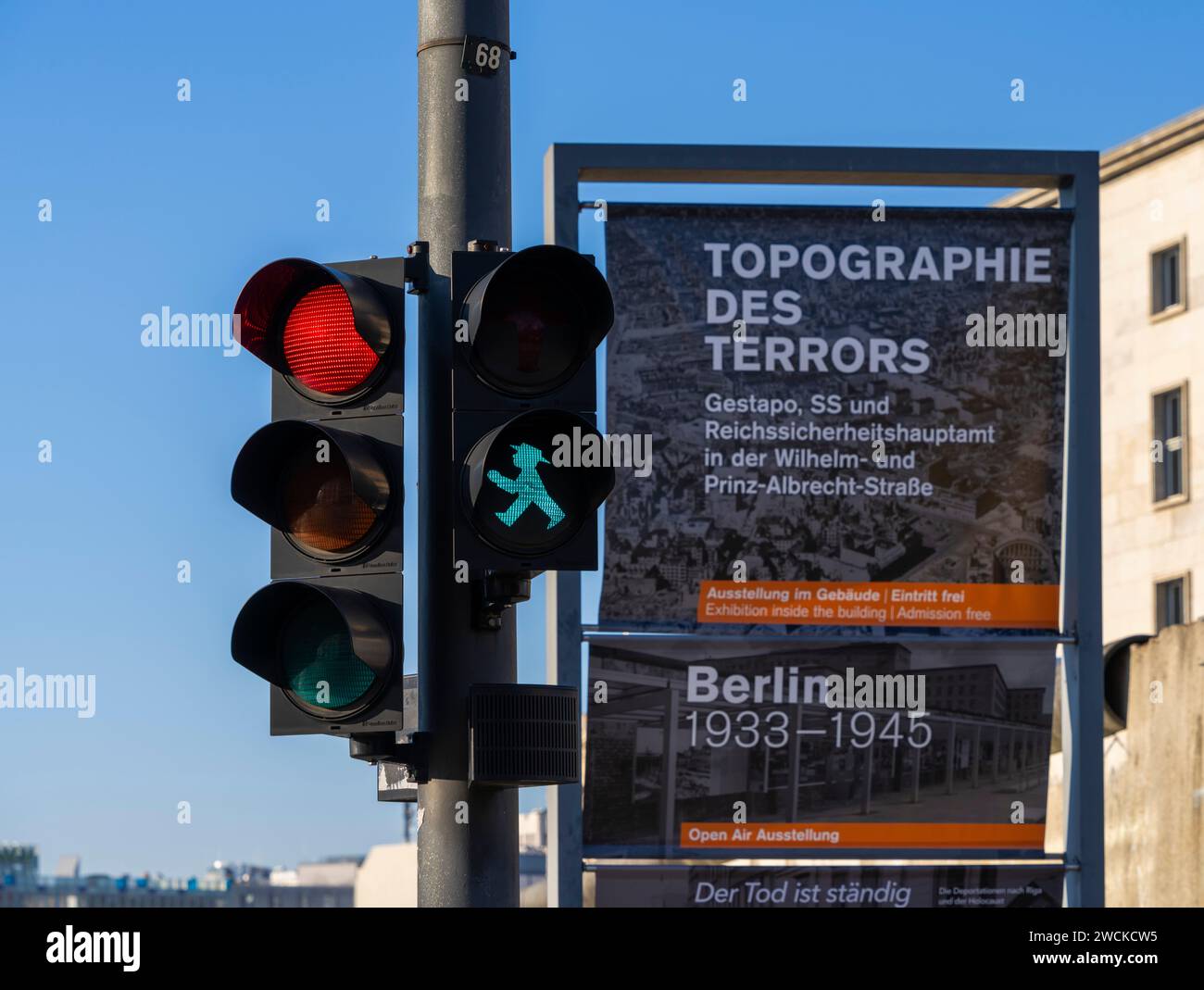 Historische Dauerausstellung Unter Freiem Himmel, Topographie Des Terrors, Niederkirchnerstraße, Berlin, Deutschland Stockfoto