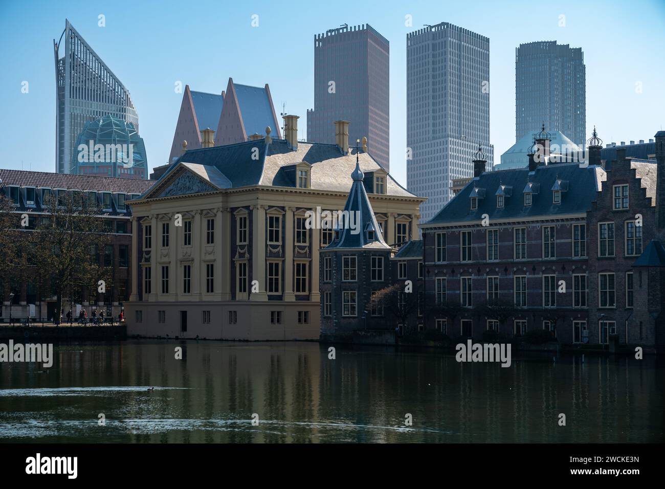 Ein malerischer Blick auf Mauritshuis in den Haag, Niederlande. Stockfoto