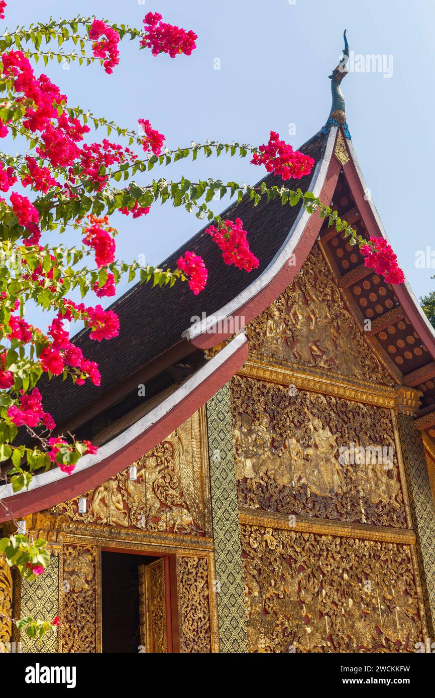 Das königliche Grabwagen-Haus in Wat Xieng Thong, Luang Prabang, Laos Stockfoto