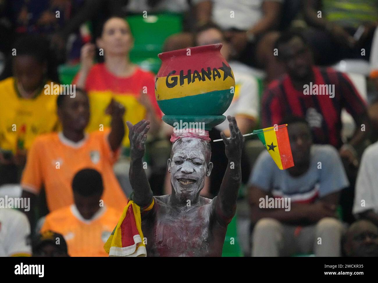 14. Januar 2024: /fg/ während eines Afrikanischen Cup-Spiels der Gruppe B, Ghana gegen Cap Verde, im Stade Felix Houphouet-Boigny, Abidjan, Elfenbeinküste. Kim Preis/CSM Stockfoto