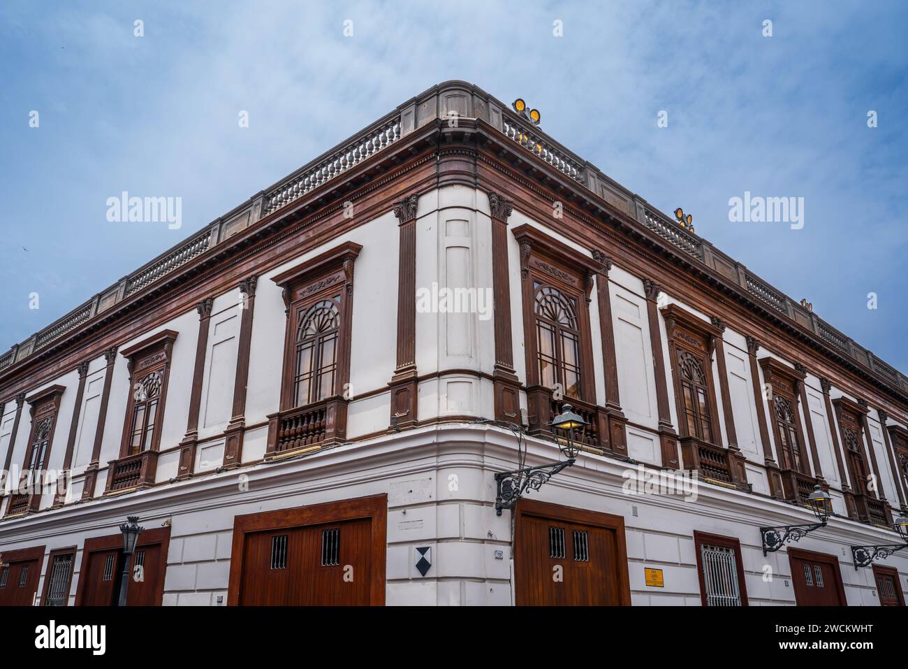 Eine Ecke des Gebäudes Stockfoto