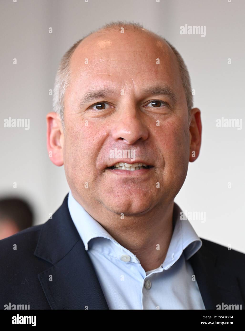 Wiesbaden, Deutschland. Januar 2024. Der hessische Innenminister Roman Poseck (CDU) nimmt an der Fraktionssitzung der CDU im hessischen landtag Teil. Vermerk: Arne Dedert/dpa/Alamy Live News Stockfoto