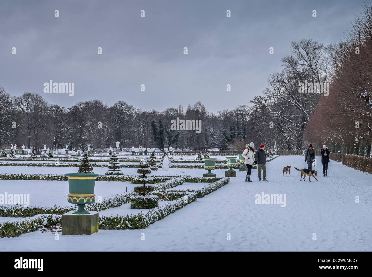 Winter, Spaziergang im Schlossgarten, Charlottenburg, Berlin, Deutschland Stockfoto