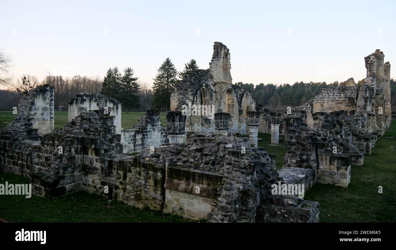 Ruinen der Abtei Vauclerc, Bouconville-Vauclair, Le Chemin des Dames, Marne, Frankreich Stockfoto