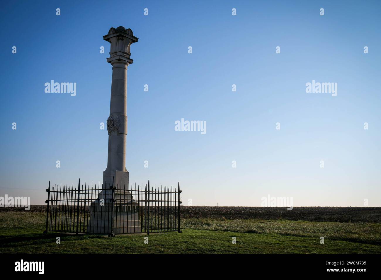 Denkmal für den Bataillon loyalen Norden Lancashire, Cerny-en-Laonnois, Le Chemin des Dames, Aisne, Frankreich Stockfoto