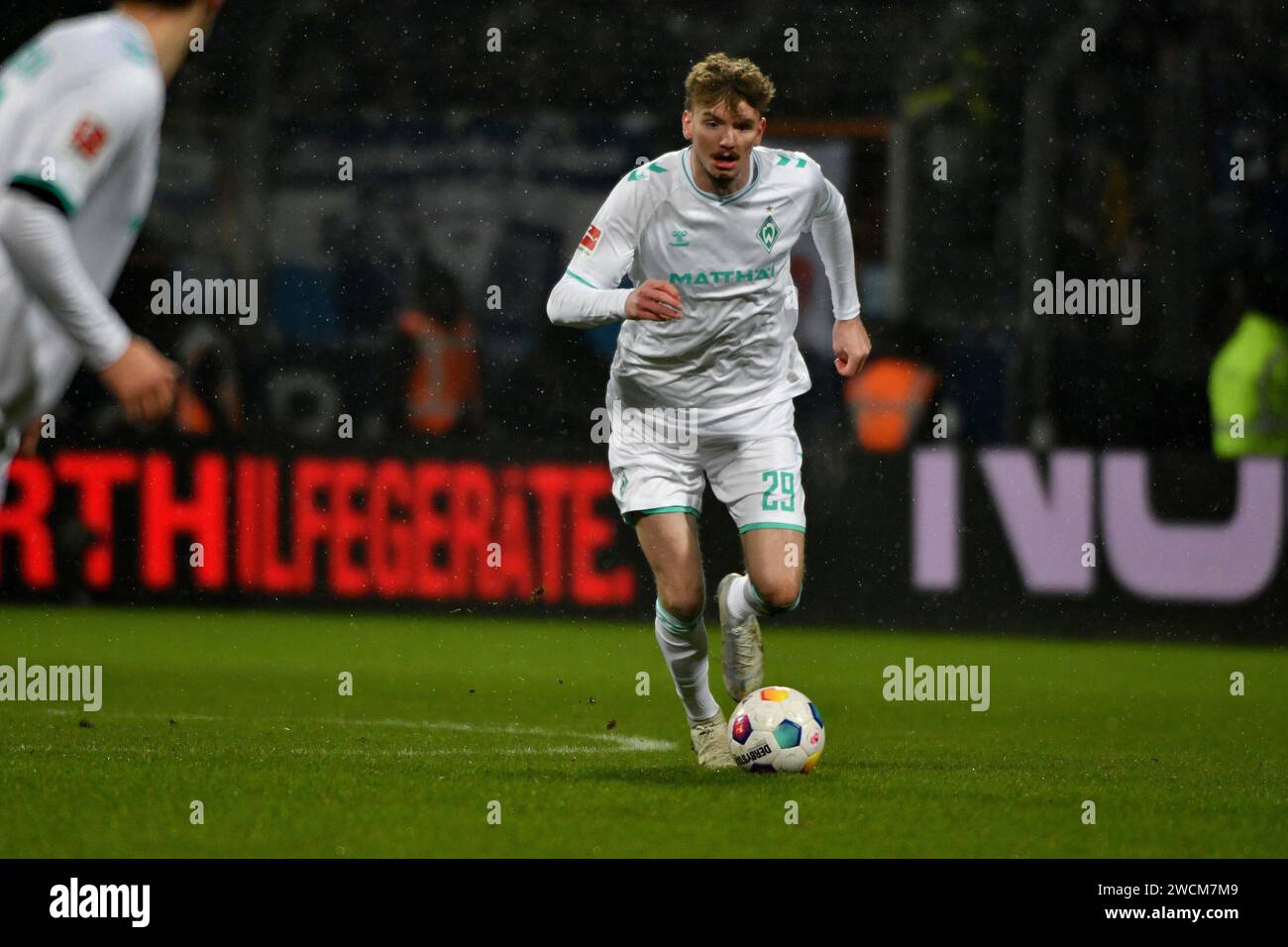 Bochum, Deutschland. Januar 2024. Fussball; Spieltag 17; 1. Bundesliga; Saison 20223/2024; VfL Bochum gegen Werder Bremen am 14.01.2024 in Bochum. UBz: 29 Nick Woltemade, Werder Bremen. Quelle: dpa/Alamy Live News Stockfoto