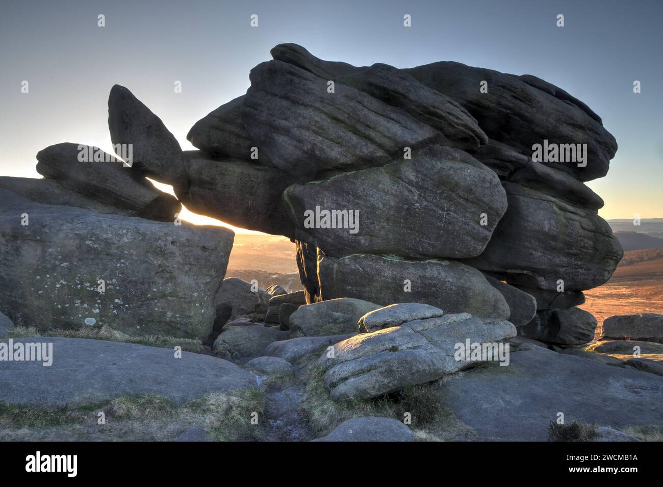 Higger Tor, Derbyshire, Peak District, in der Nähe von Sheffield Stockfoto