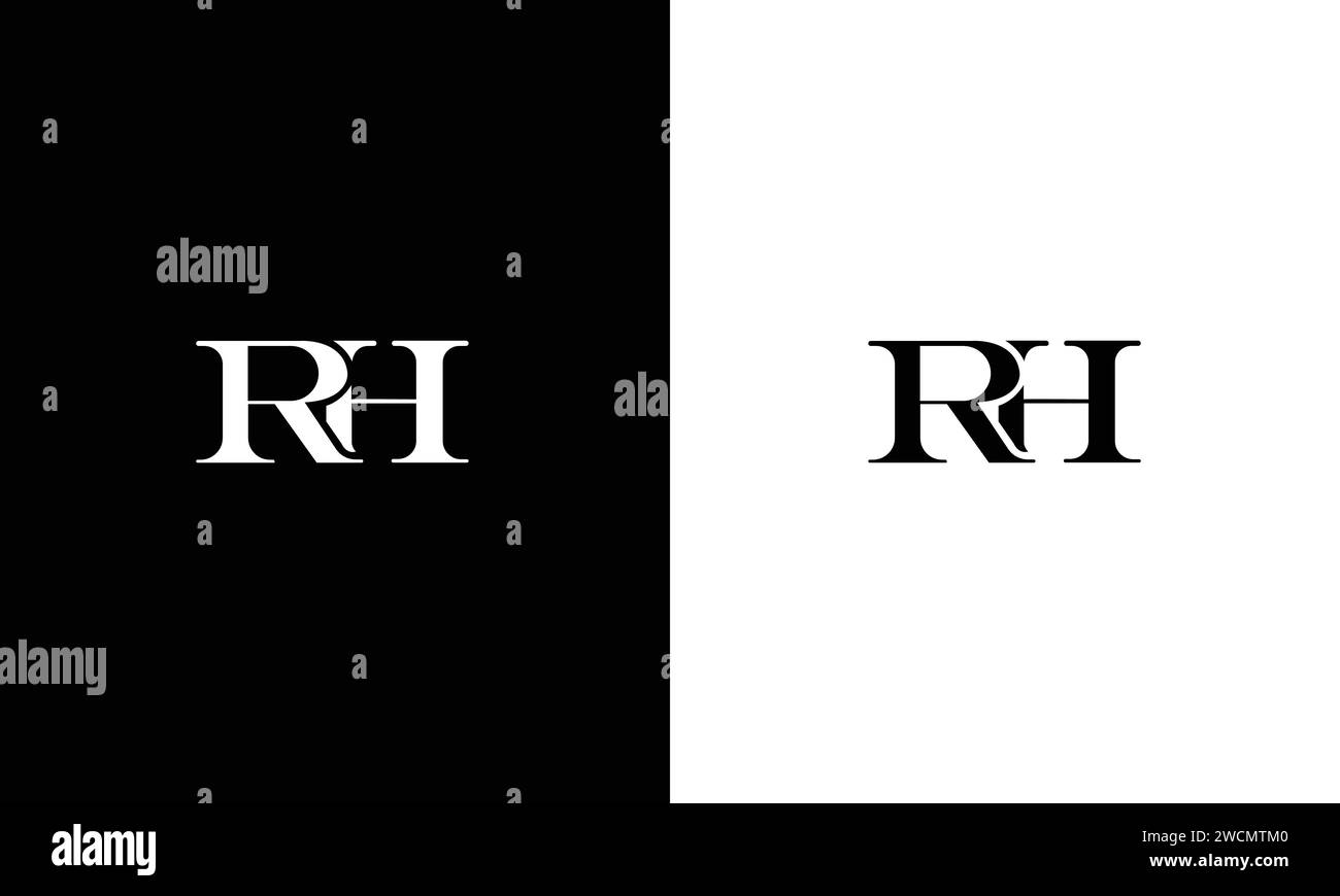 Initial rh Letter Logo mit kreativen modernen Business Typografie Vektor-Vorlage. Kreativer Buchstabe rh Logo Design. Stock Vektor