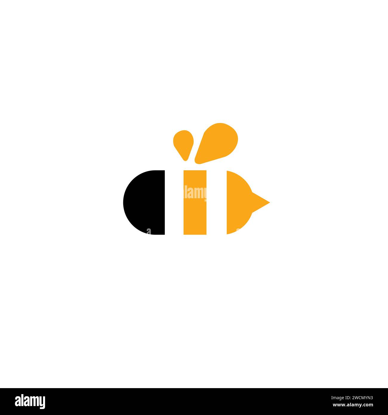 Bee Simple Logo. Bienenvektor-Illustration Stock Vektor