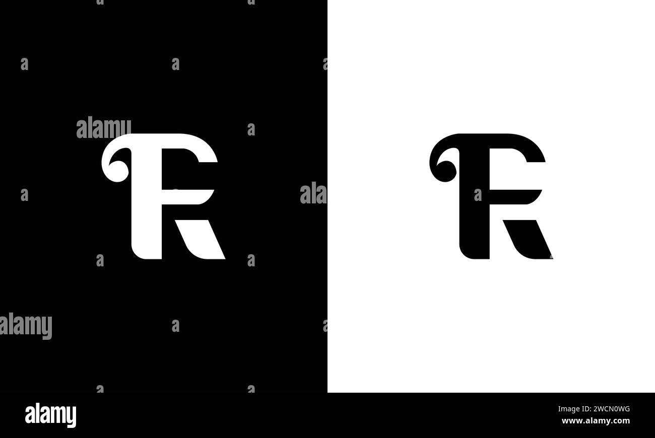 Abstrakte Letter Initial FR RF Vektor-Logo-Designvorlage Stock Vektor