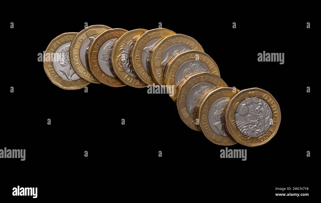 Pfund-Münzen Stockfoto