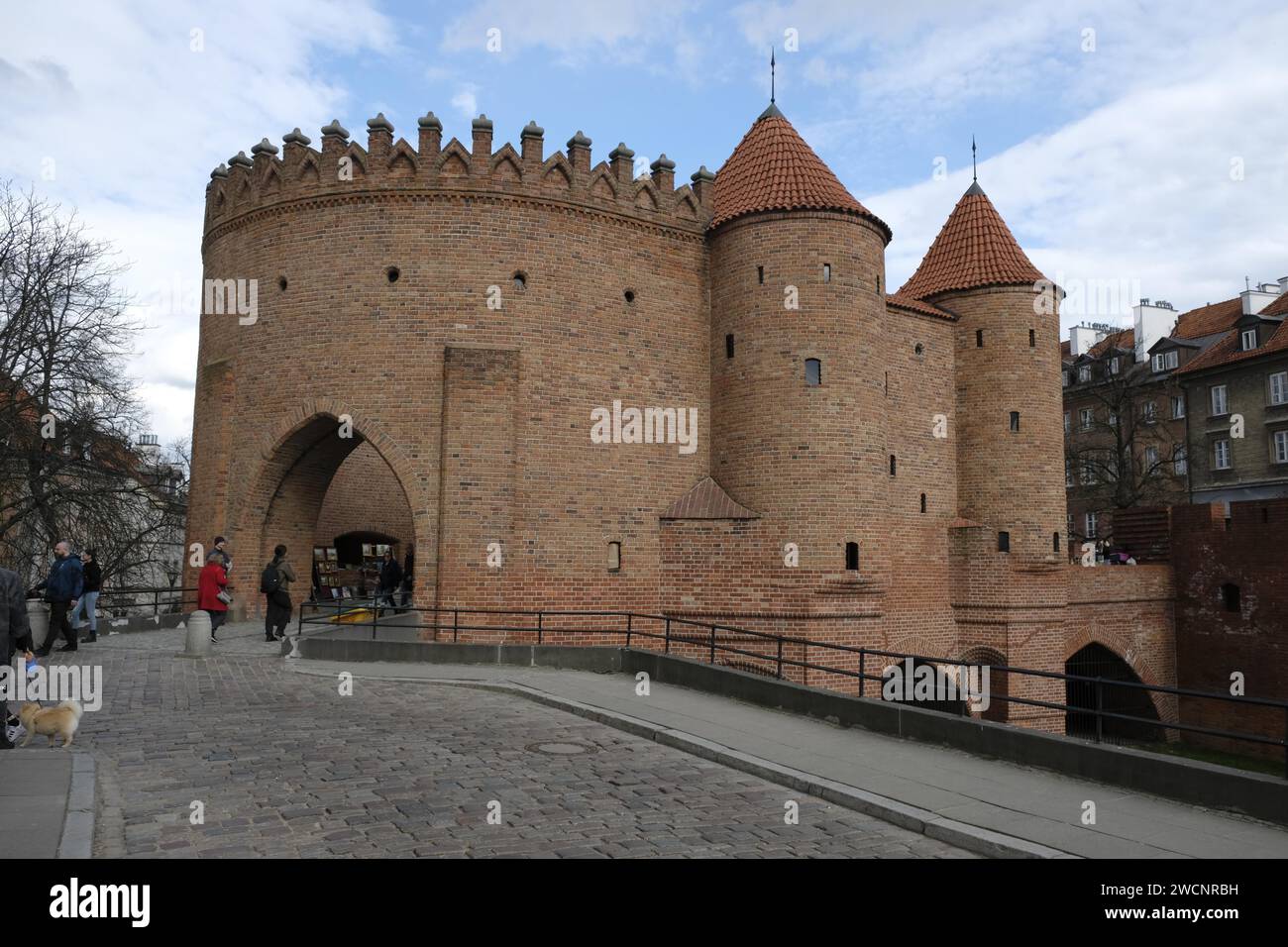 Barbakan Festung, Stare Miasto Altstadt, Warschau, Polen Stockfoto