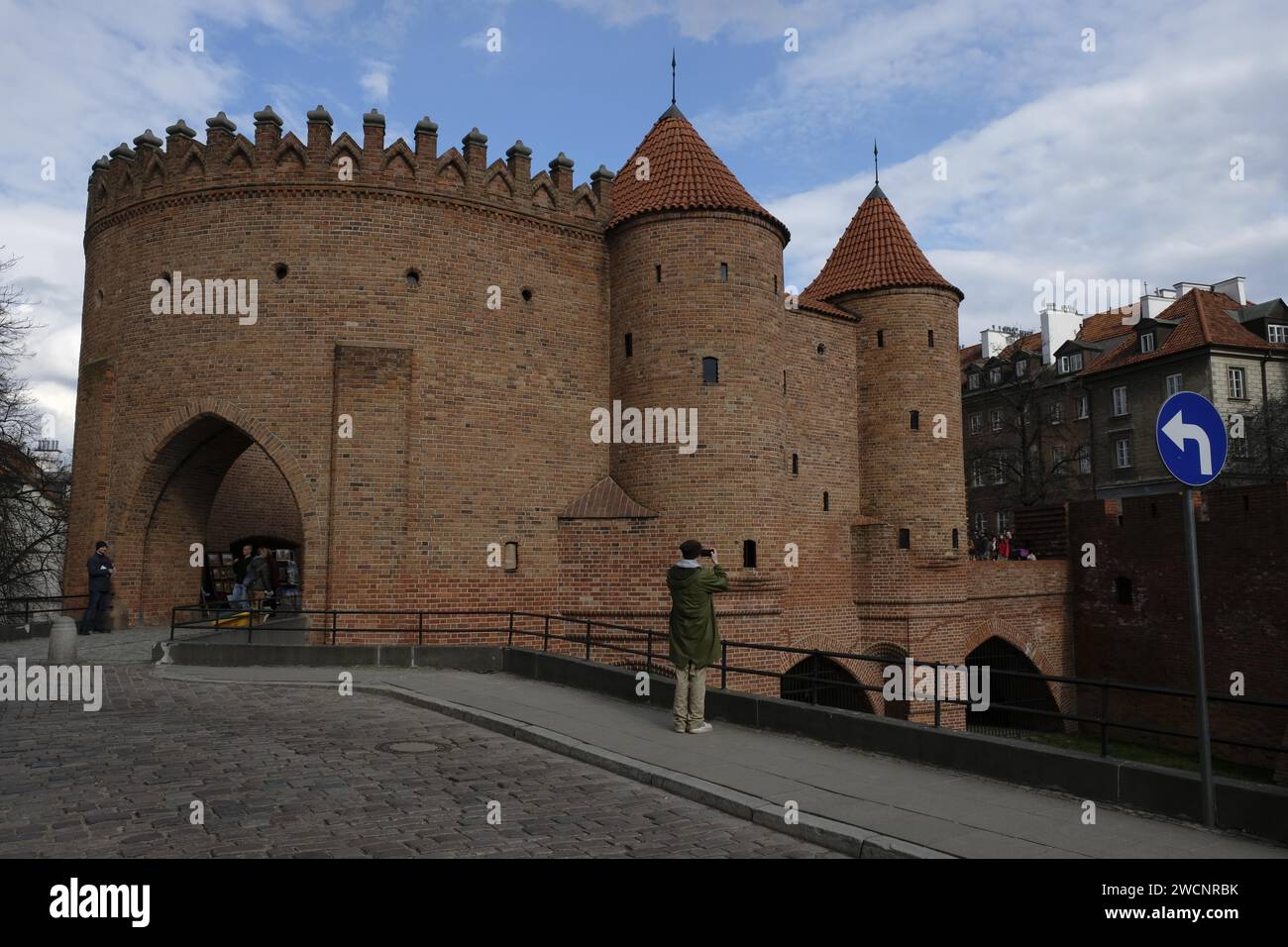 Barbakan Festung, Stare Miasto Altstadt, Warschau, Polen Stockfoto