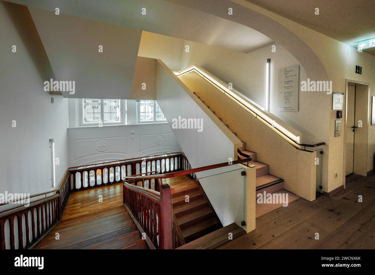 Treppe im Kempten Museum im denkmalgeschützten Zumsteinhaus, Kempten, Allgäuer. Bayern, Deutschland Stockfoto