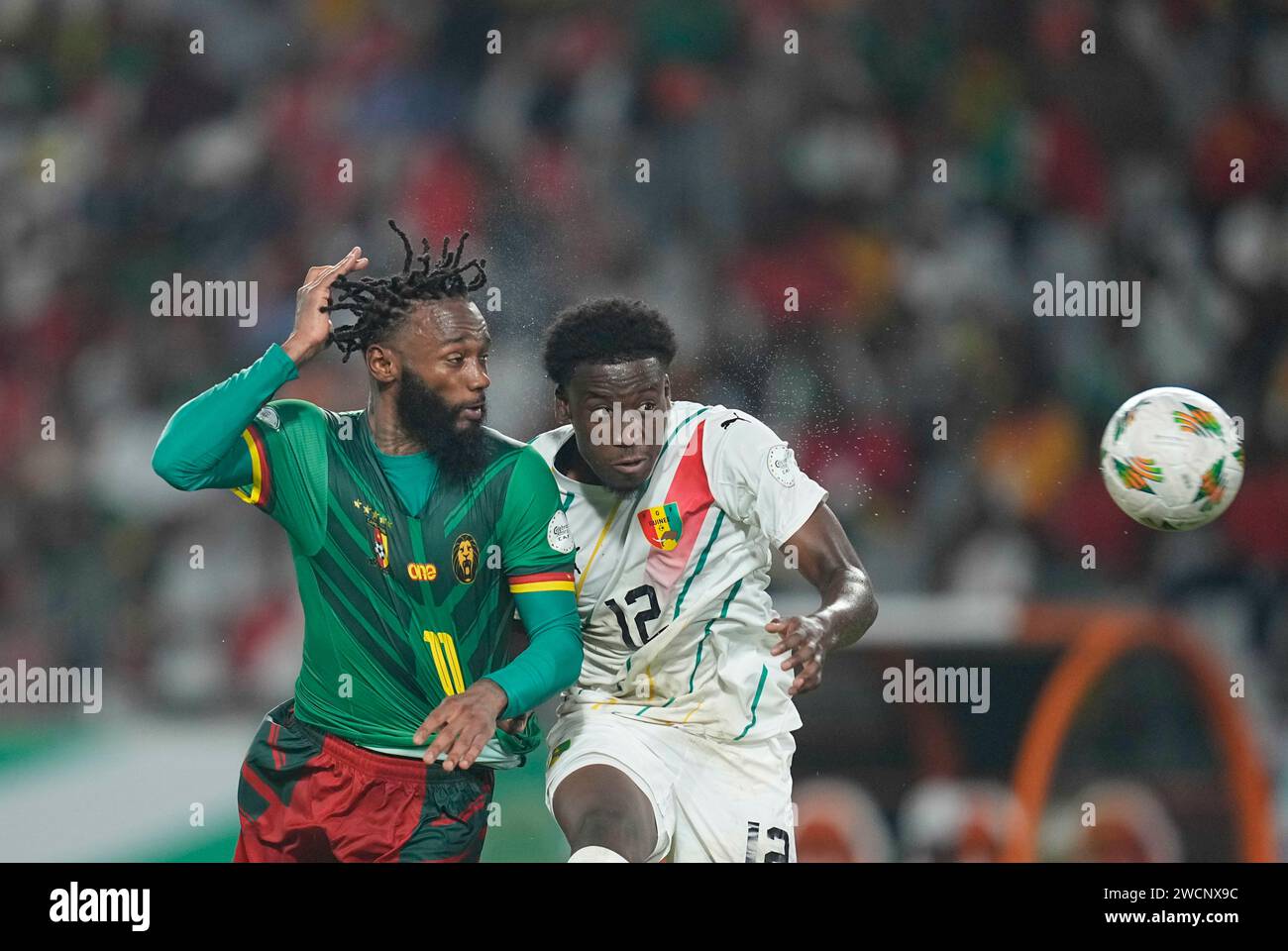 Januar 2024. LIVE-Bilder vom Gruppenspiel zum Afrikanischen Cup der Nation 2023 zwischen Kamerun und Guinea, Stade Charles Konan Banny, Yamoussoukro, Elfenbeinküste. Kim Preis/CSM Stockfoto