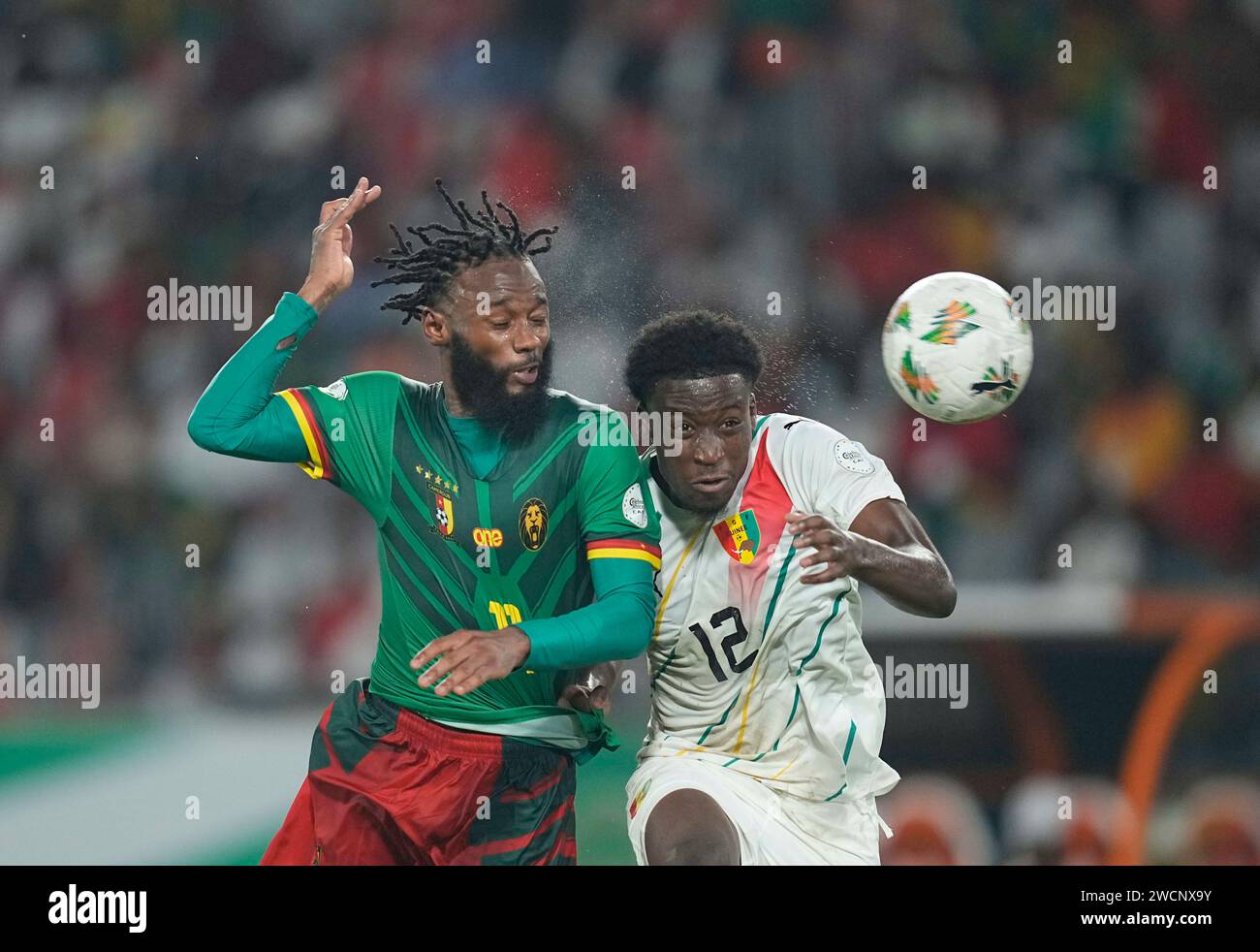 Januar 2024. LIVE-Bilder vom Gruppenspiel zum Afrikanischen Cup der Nation 2023 zwischen Kamerun und Guinea, Stade Charles Konan Banny, Yamoussoukro, Elfenbeinküste. Kim Preis/CSM Stockfoto