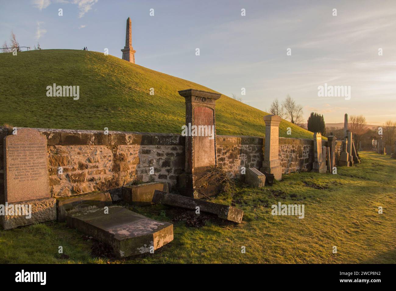 Old Graves auf dem Strathaven Cemetery, South Lanarkshire, Schottland Stockfoto