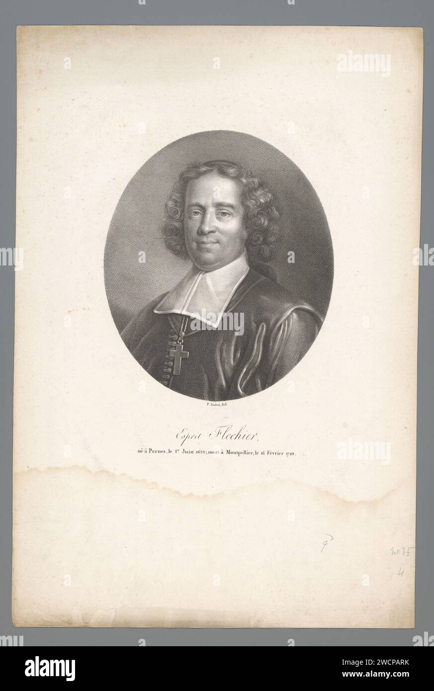 Portret Van Esprit Fléchier, Jean Pierre Sudre (1783-1866), 1820 - 1827 Druckpapier historische Personen Stockfoto