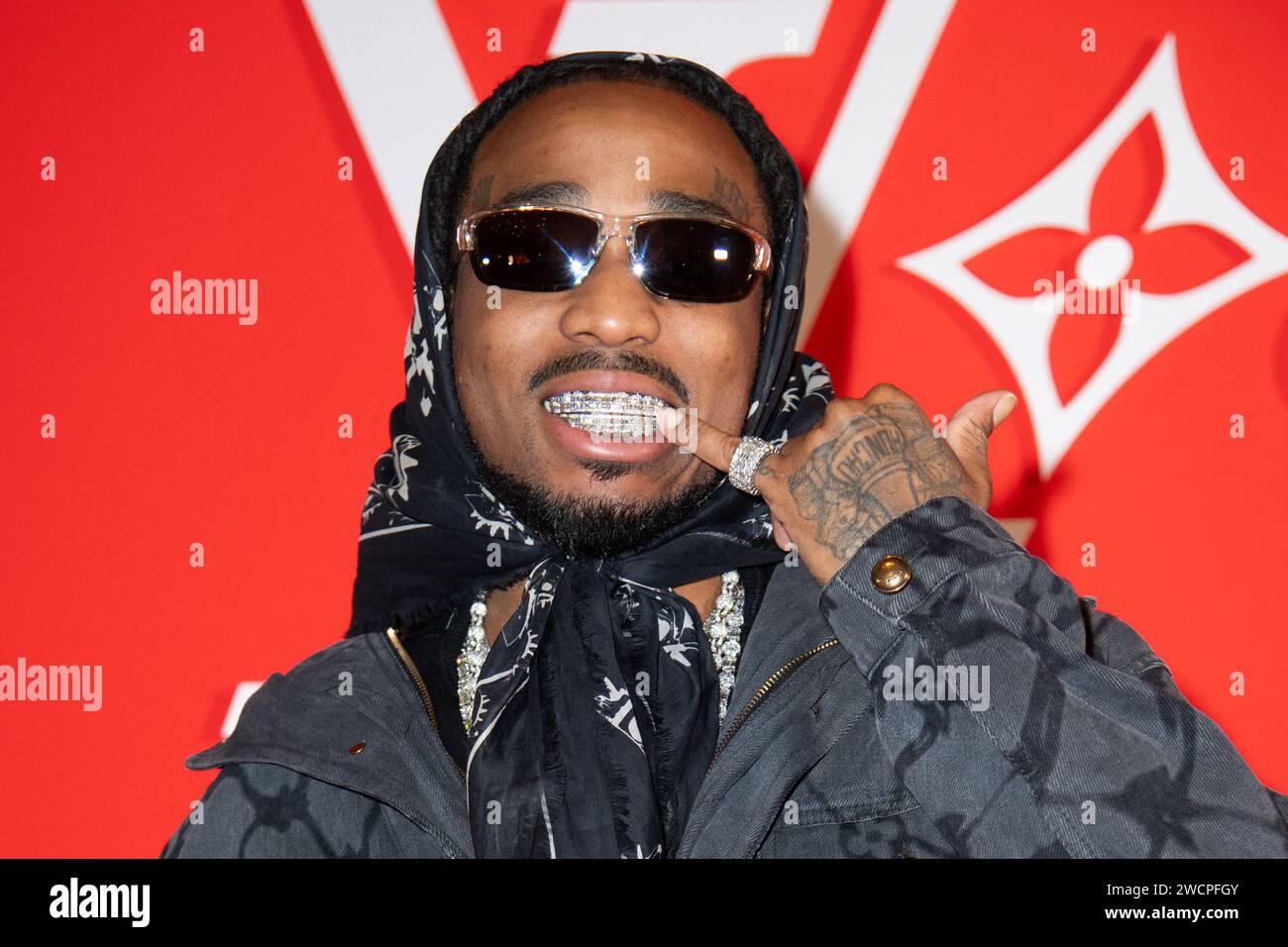 Quavo besuchte die Louis Vuitton Herrenmode Herbst/Winter 20242025