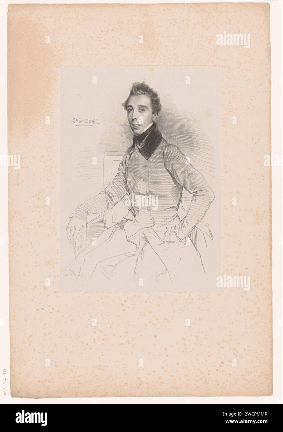 Portret van de lithograaf alphonse-léon Noël, Achille Devéria, ca. 1832 Druck Paris Papier. Historische Personen Stockfoto