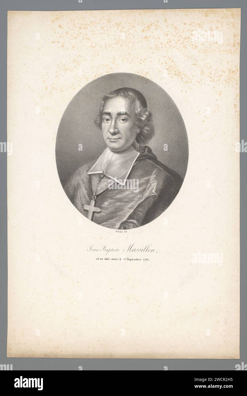 Porträt des Bischofs Jean-Baptiste Massillon, Jean Pierre Sudre (1783-1866), 1820-1827 Druckpapiere historischer Personen Stockfoto