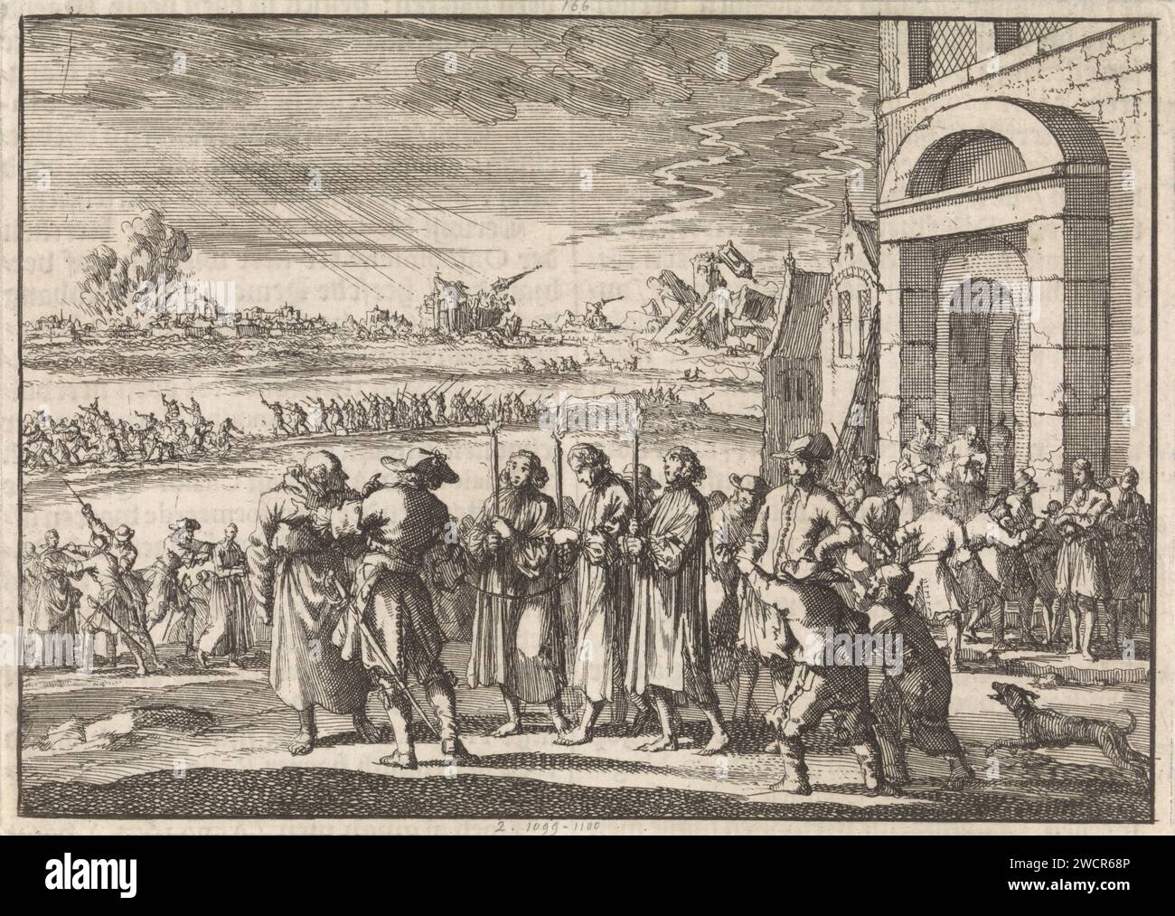 Verfolgung von Protestanten in Frankreich, 1672, Jan Luyken, 1698 Druckerei: Amsterdampublisher: Leiden Papierätzung / Buchdruck Verfolgung von Gläubigen Frankreich Stockfoto