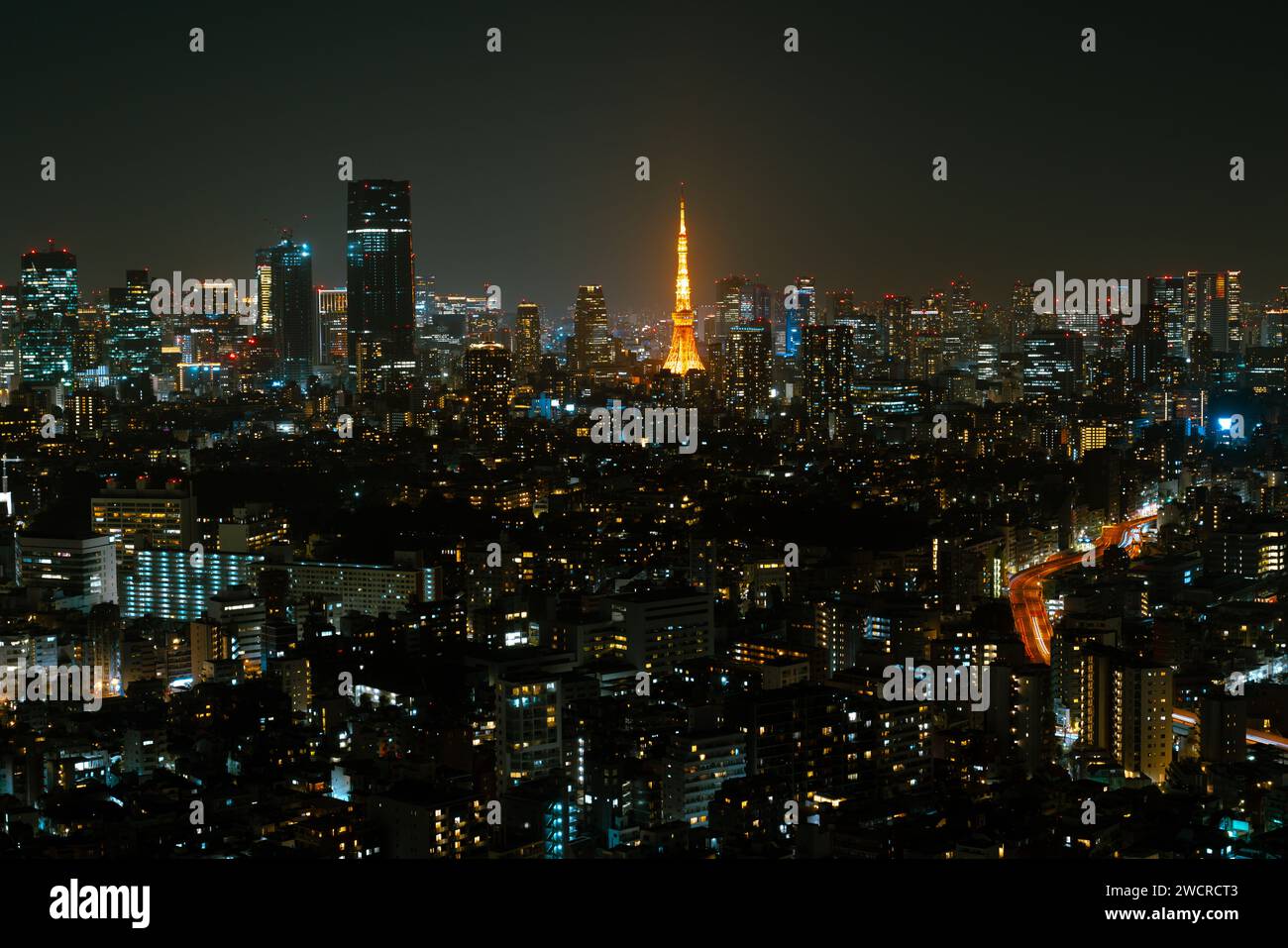 Tokio Turm und nächtlicher Stadtblick in Tokio, Japan Stockfoto