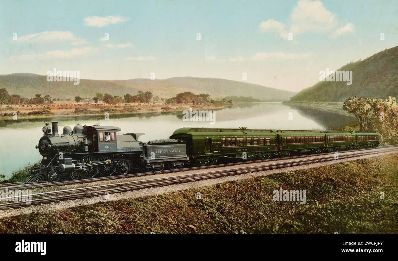 Black Diamond Express, Lehigh Valley Railroad, Pennsylvania 1898. Stockfoto