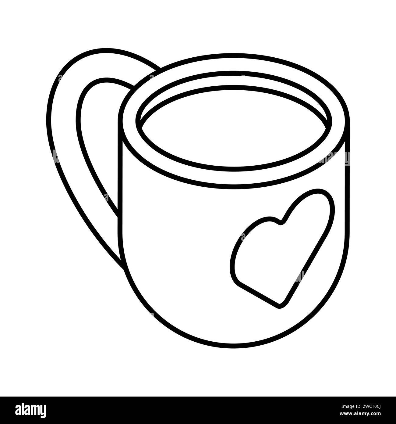 Visuell ansprechendes isometrisches Symbol der Teetasse, Love Tea Vector Design Stock Vektor