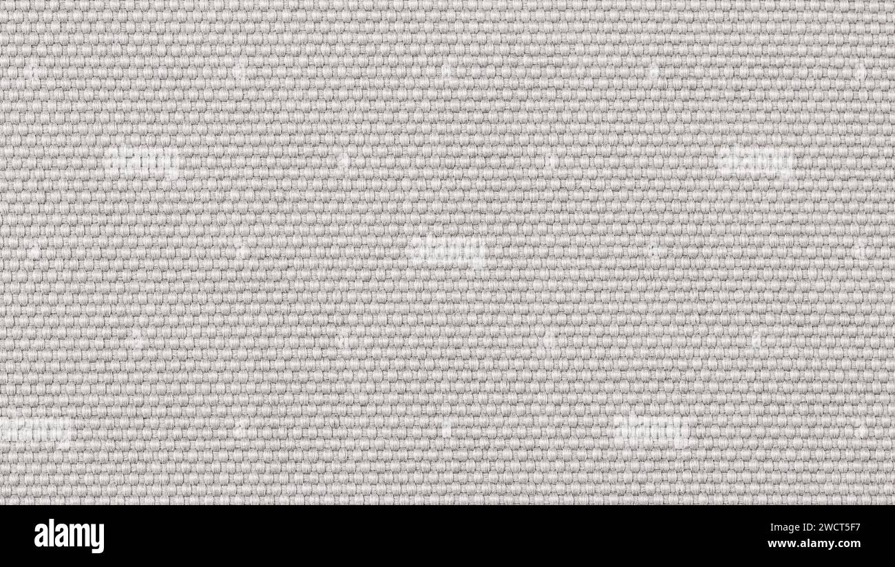 Hochauflösendes weißes Textilgewebe. Textur aus Naturfaser, Leinen und Baumwollgewebe Stockfoto