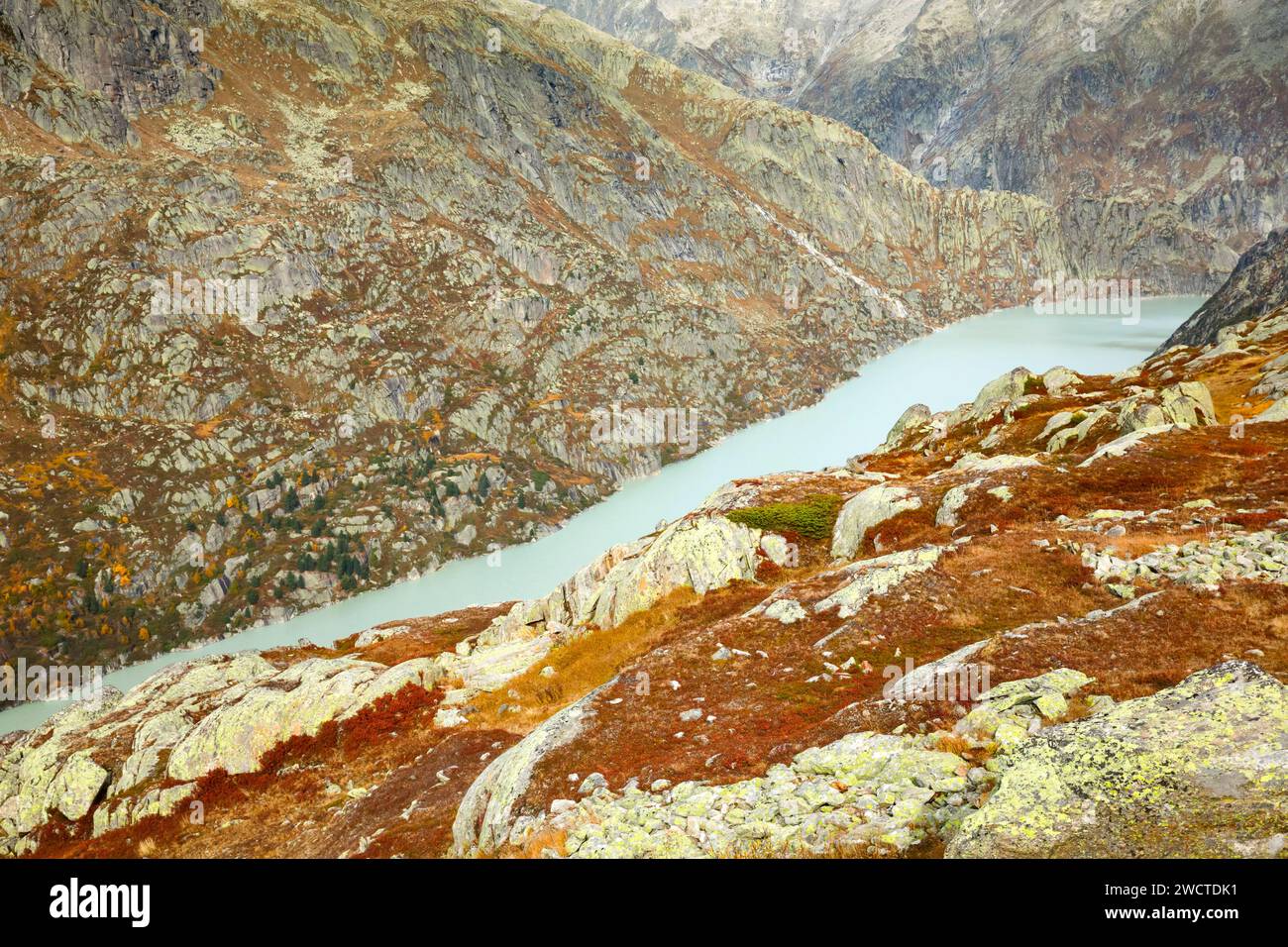 Schweizer Alpen im Herbst, Grimselsee, Bern, Schweiz Stockfoto