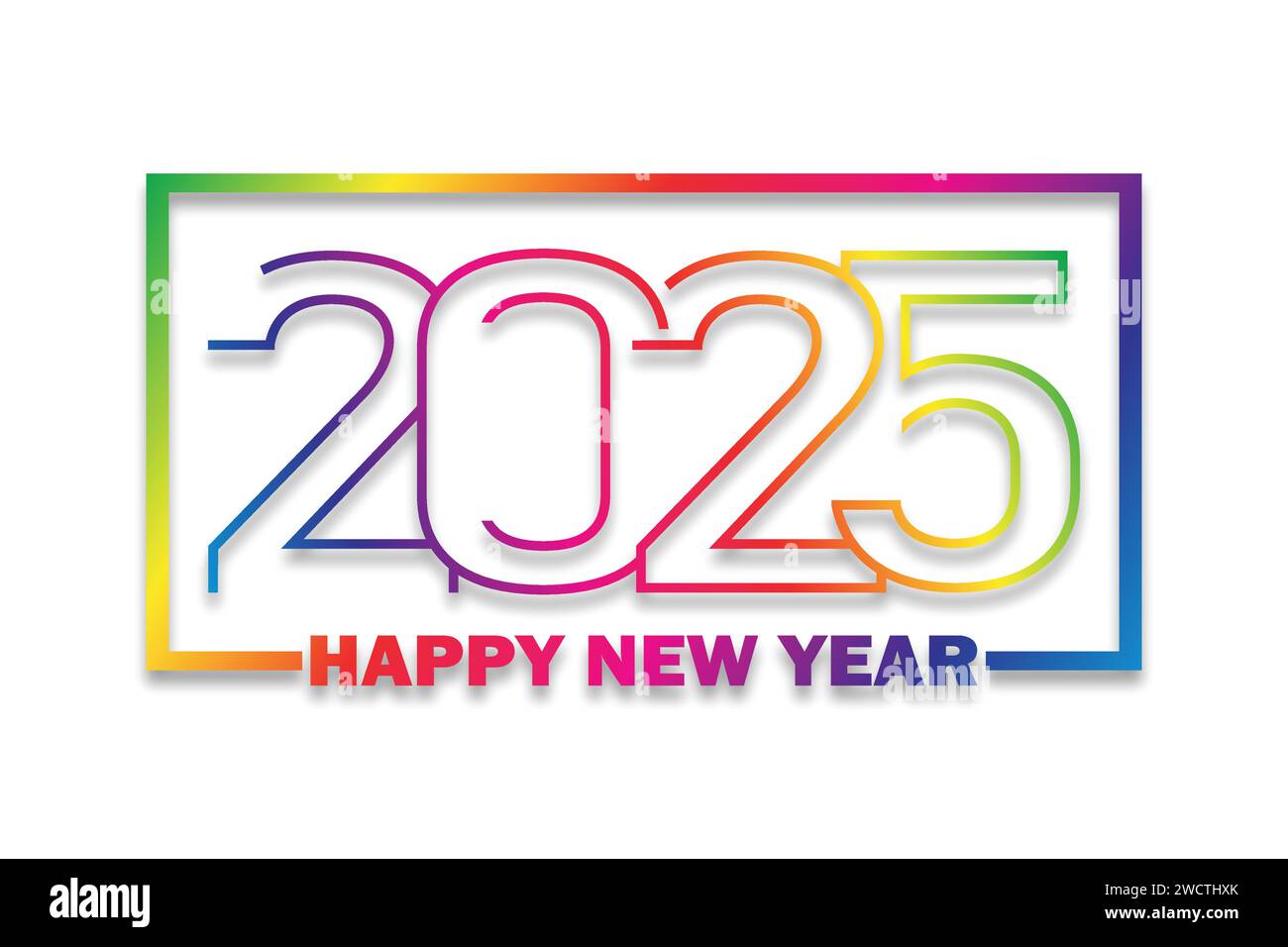 Farbenfrohes Textdesign Für Das Neue Jahr 2025 Stock Vektor