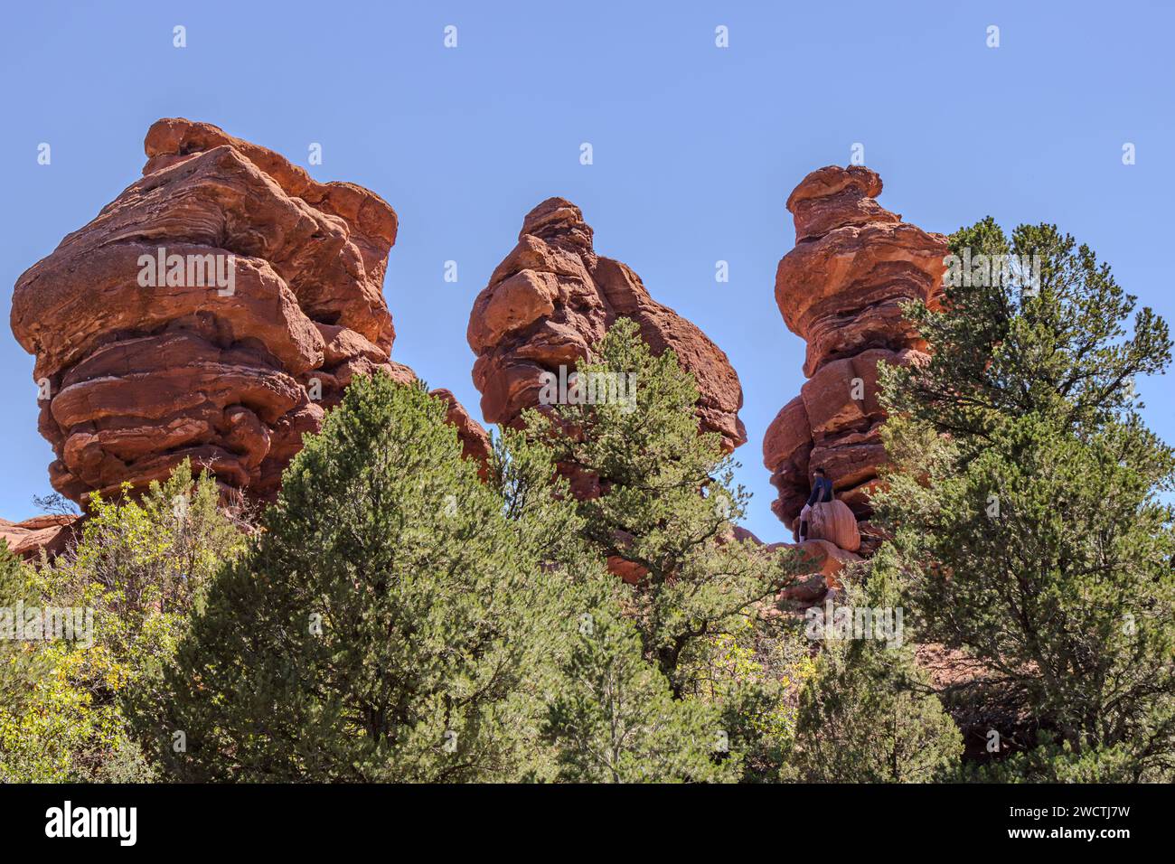 Ein malerischer Blick auf die roten Felsen im Canyon in Colorado, USA Stockfoto