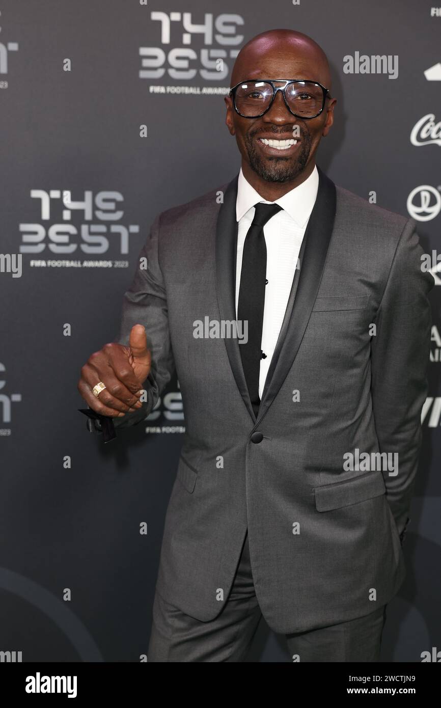 London, England, 15. Januar 2024. Claude Makelele kommt zu den besten FIFA Football Awards im Eventim Apollo Theatre Hammersmith, London. Bild (Paul Terry / Sportimage) Stockfoto