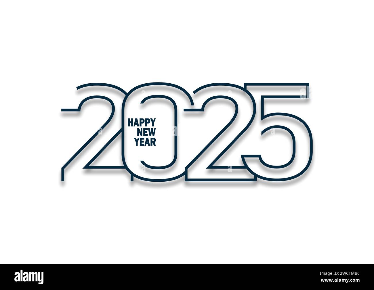 „Happy New Year 2025“-Grußkarte Textdesign Stock Vektor