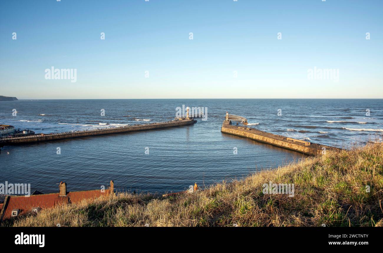 Der innere Hafen von Whitby, North Yorkshire, Großbritannien Stockfoto