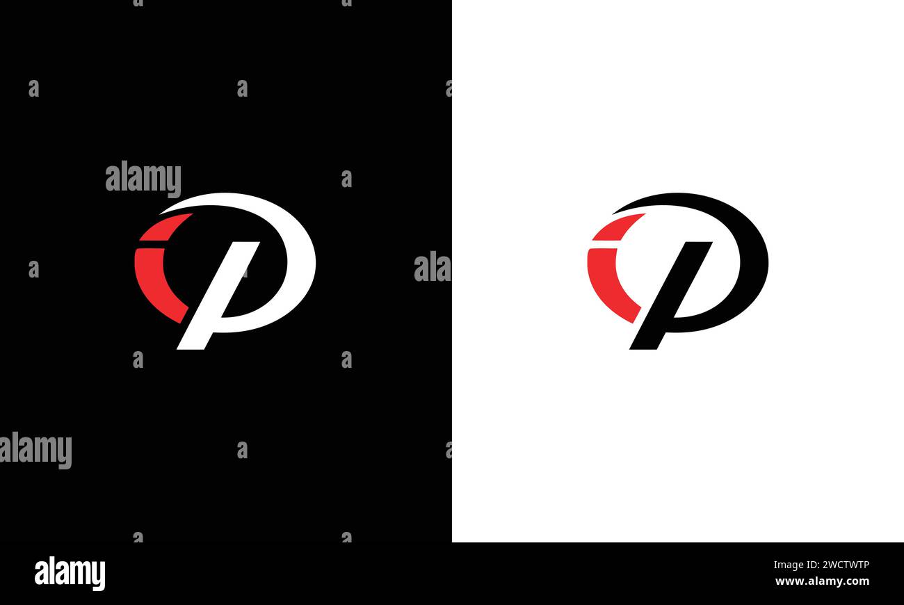 Buchstaben Buchstaben Initialen Monogramm Logo IP Stock Vektor