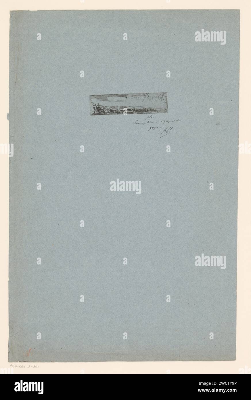 Berglandschaft mit Wasser, Karel Theodoor Hippert, 1871 Druckpapier, das Berge graviert. Landschaften mit Gewässern, Wasserlandschaften, Meereslandschaften (in der gemäßigten Zone) Stockfoto