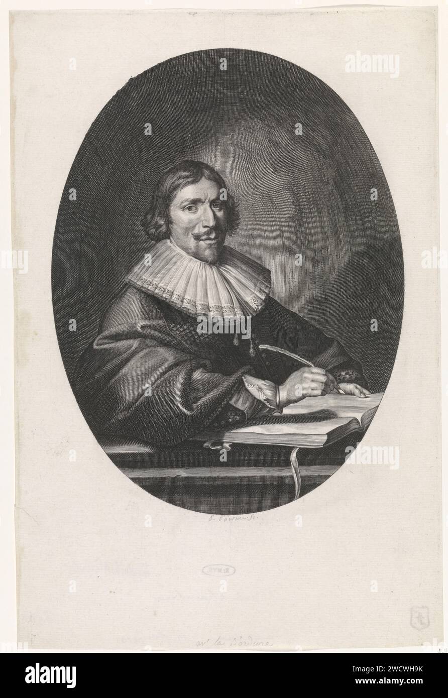 Porträt von Hendrik Meurs, Paulus Pontius, nach Pieter Codde, 1639er Druck Antwerpener Papierstich Stockfoto