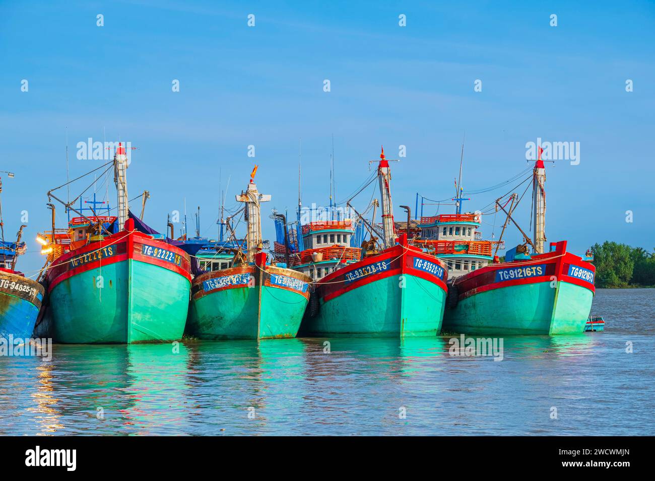 Vietnam, Mekong Delta, My Tho, Fischerhafen am Mekong Fluss Stockfoto