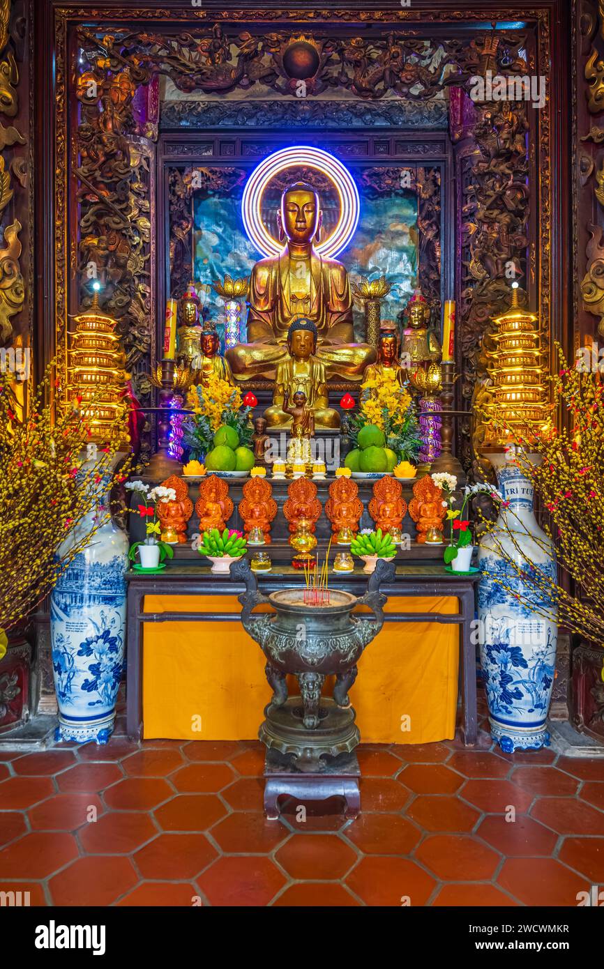Vietnam, Mekong Delta, My Tho, Vinh Trang buddhistischer Tempel Stockfoto