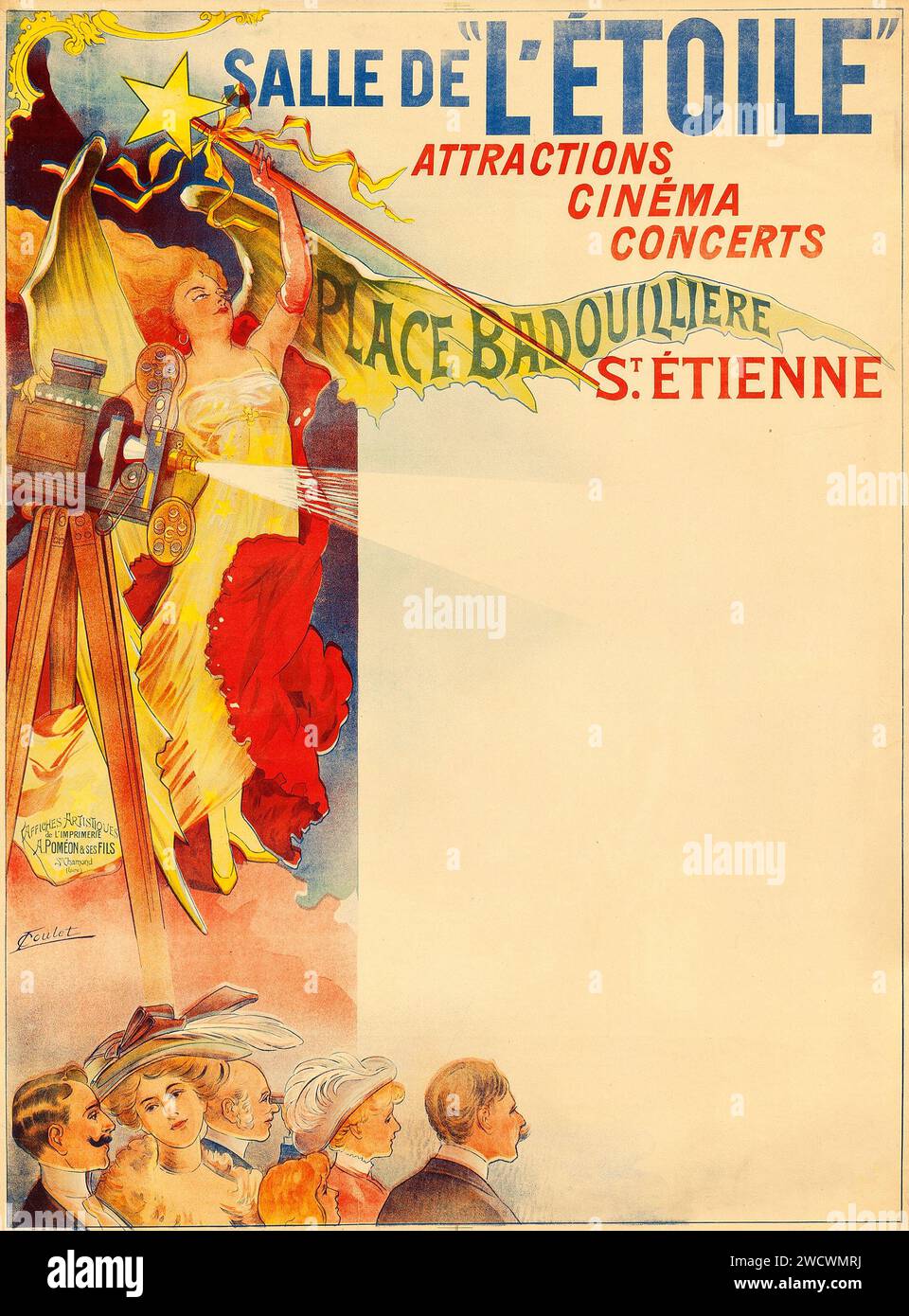 Salle de L'Etoile (1910) französisches Poster im Stock Theater - Leon Gabriel L. Coulet Artwork Stockfoto