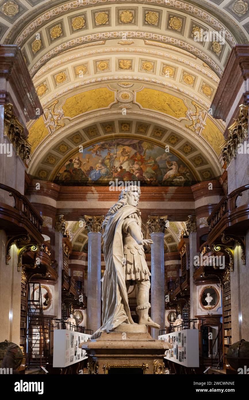 Großer Saal der Österreichischen Nationalbibliothek, Wien Stockfoto