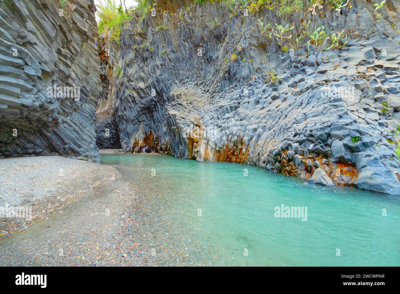 Italien, Sizilien, Castiglione di Sicilia, Alcantara Gorge Stockfoto