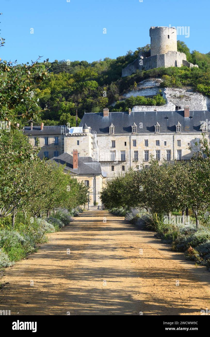 Region Ile de France, Val d'Oise, Schloss und Kerker aus Gemüsegarten Stockfoto